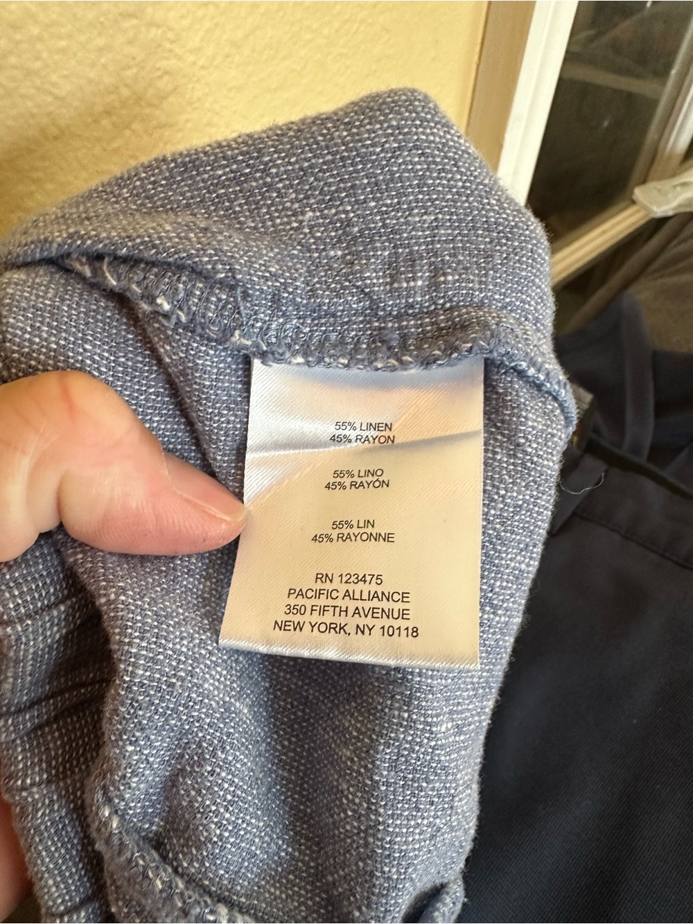Light Blue Linen-Blend Drawstring Pants - Picture 8 of 9